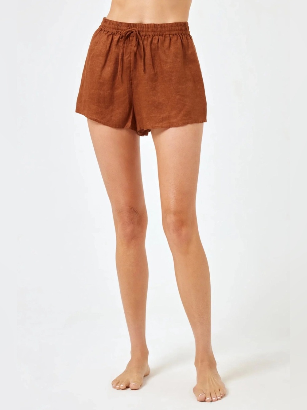 L*Space Rio 100% Linen Shorts in Coffee Size S